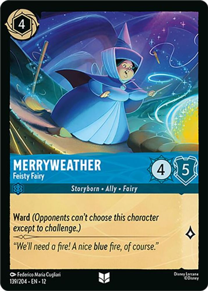 Merryweather - Feisty Fairy 139/204 Uncommon Wilds Unknown Lorcana Near Mint