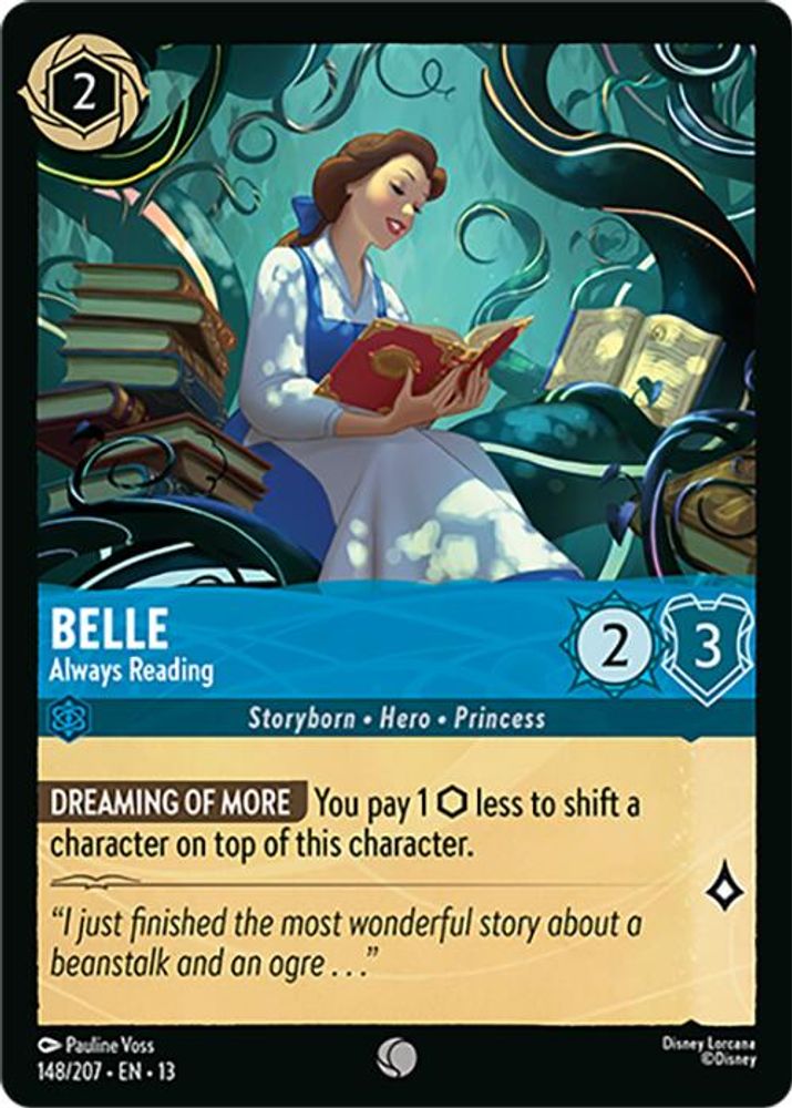 Belle - Always Reading 148/204 Common Attack of the Vine! Lorcana Near Mint