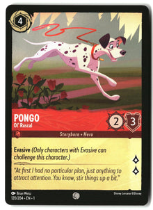 Pongo - Ol' Rascal 120/204 Common The First Chapter Lorcana Lightly Played