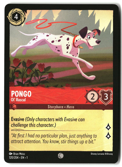 Pongo - Ol' Rascal 120/204 Common The First Chapter Lorcana Lightly Played
