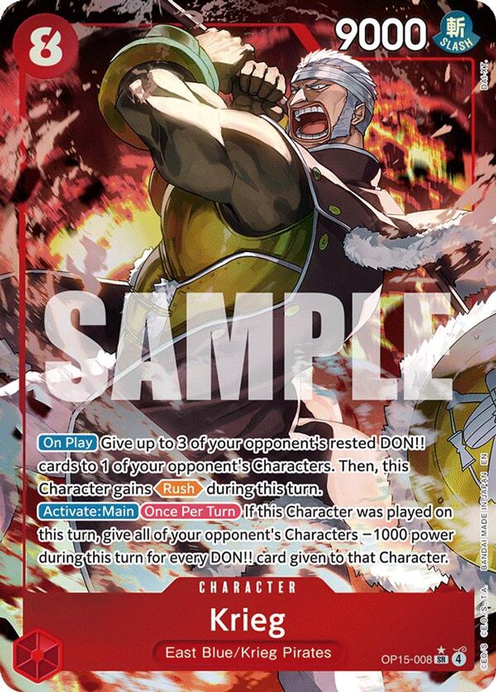 Krieg (Alternate Art) OP15-008 Adventure on Kami's Island One Piece Foil NM