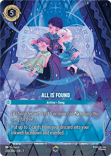 All Is Found (Enchanted) 220/204 Enchanted Archazia's Island Lorcana Holo NM