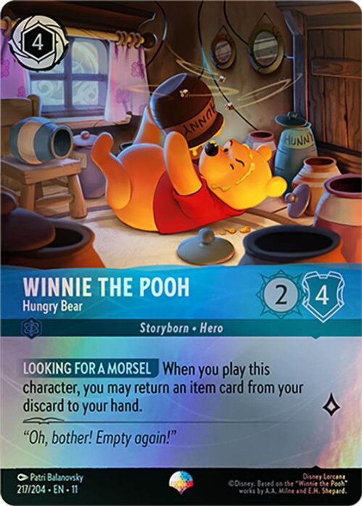 Winnie the Pooh - Hungry Bear (Epic) 217/204 Epic Winterspell Lorcana Holo NM