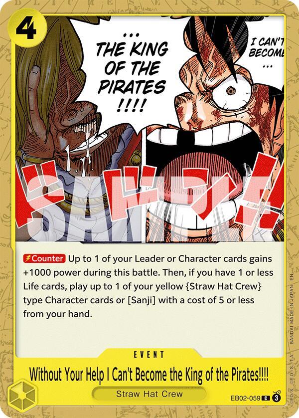Without Your Help I Can't Become the King of the Pirates!!!! EB02-059 Extra Booster: Anime 25th Collection One Piece NM