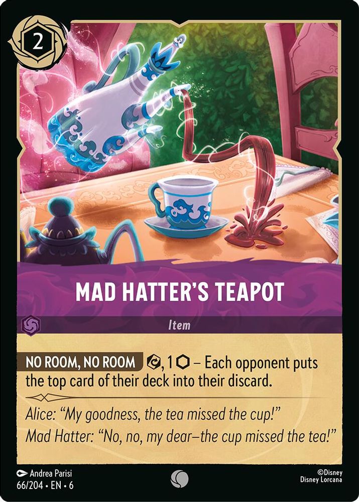 Mad Hatter's Teapot 66/204 Common Azurite Sea Lorcana Near Mint