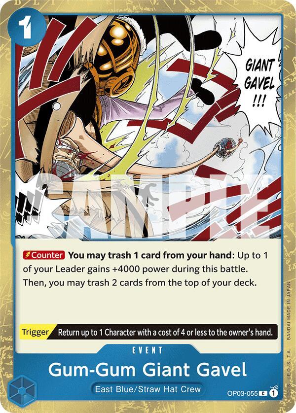 Gum-Gum Giant Gavel (Jolly Roger Foil) OP03-055 Premium Booster -The Best- One Piece NM