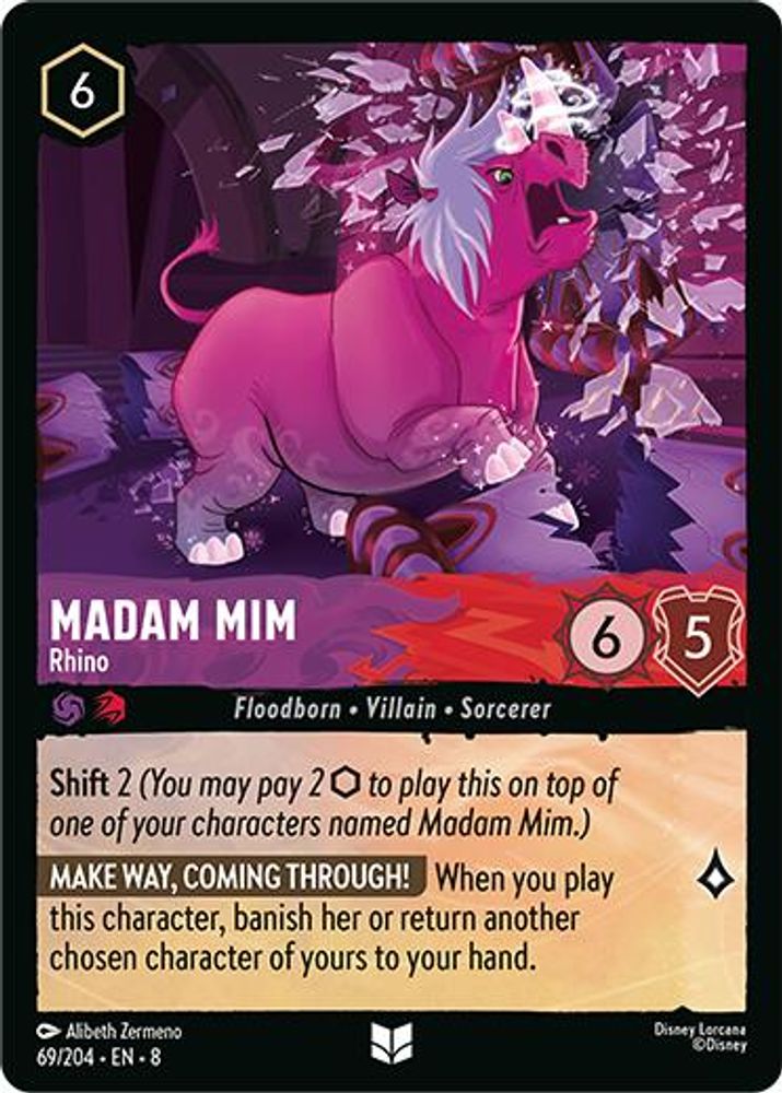 Madam Mim - Rhino 69/204 Uncommon Reign of Jafar Lorcana Near Mint