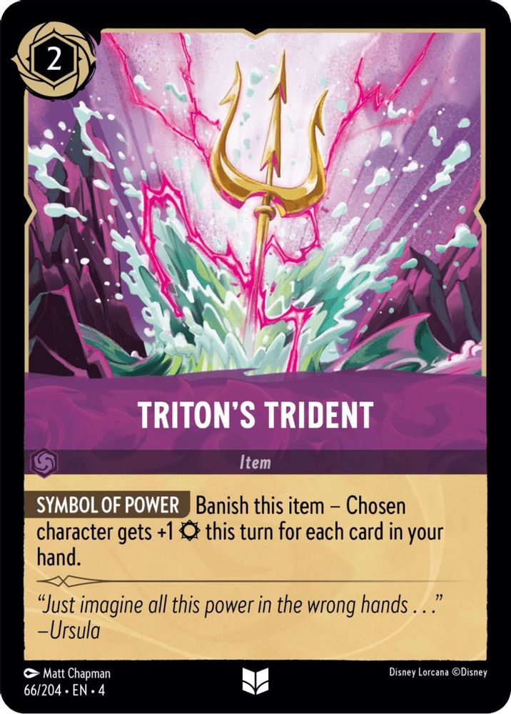 Triton's Trident 66/204 Uncommon Ursula's Return Lorcana Near Mint