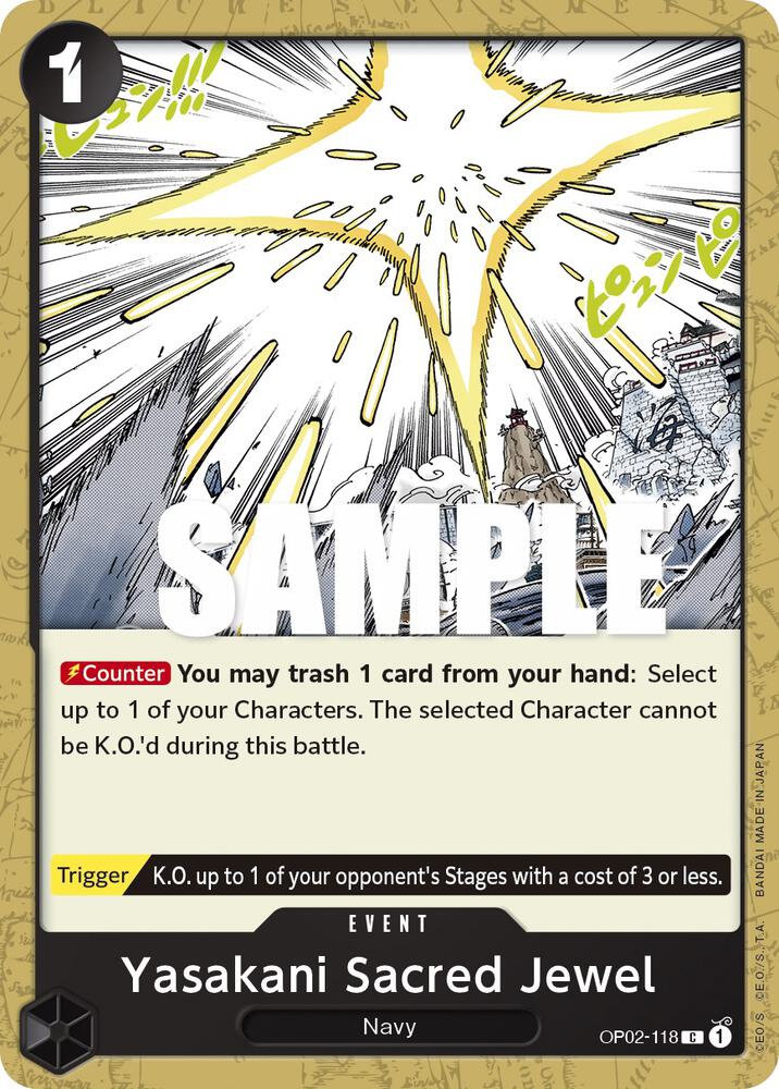 Yasakani Sacred Jewel OP02-118 Common Paramount War One Piece Near Mint