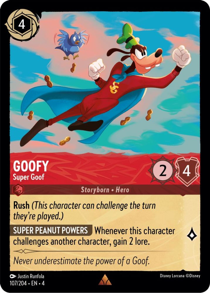 Goofy - Super Goof 107/204 Rare Ursula's Return Lorcana Near Mint