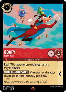 Goofy - Super Goof 107/204 Rare Ursula's Return Lorcana Near Mint