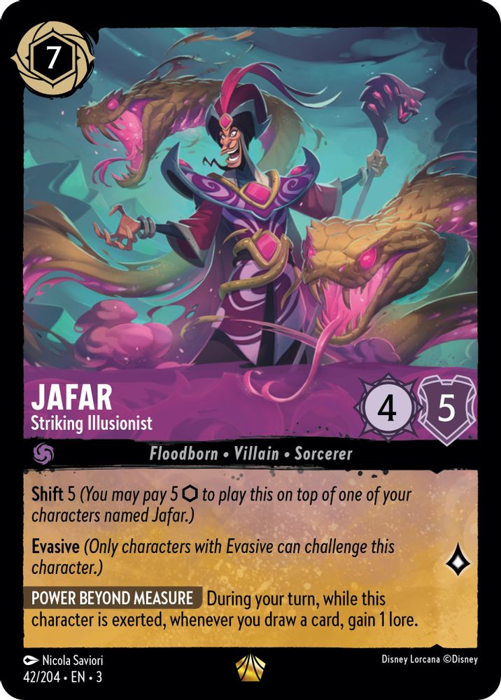 Jafar - Striking Illusionist 42/204 Legendary Into the Inklands Lorcana NM
