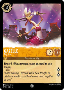 Gazelle - Pop Star 11/204 Common Shimmering Skies Lorcana Near Mint