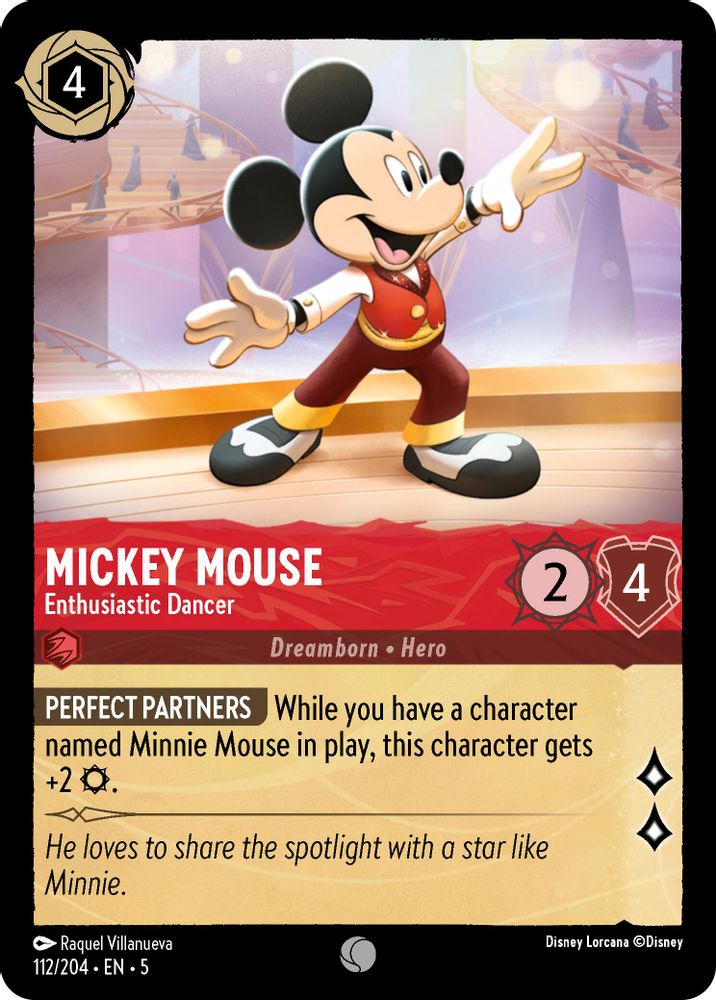 Mickey Mouse - Enthusiastic Dancer 112/204 Common Shimmering Skies Lorcana NM