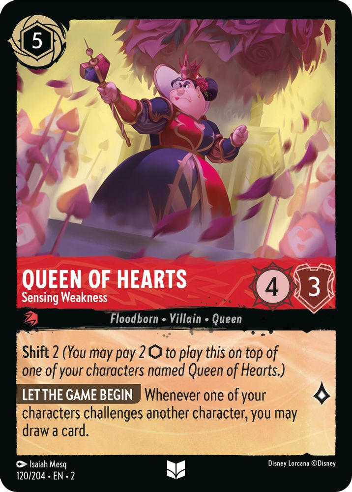 Queen of Hearts - Sensing Weakness 120/204 Rise of the Floodborn Lorcana NM