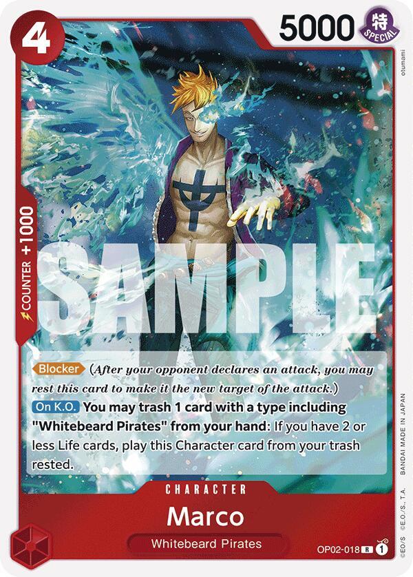 Marco (Reprint) OP02-018 Rare Premium Booster -The Best- One Piece Foil NM