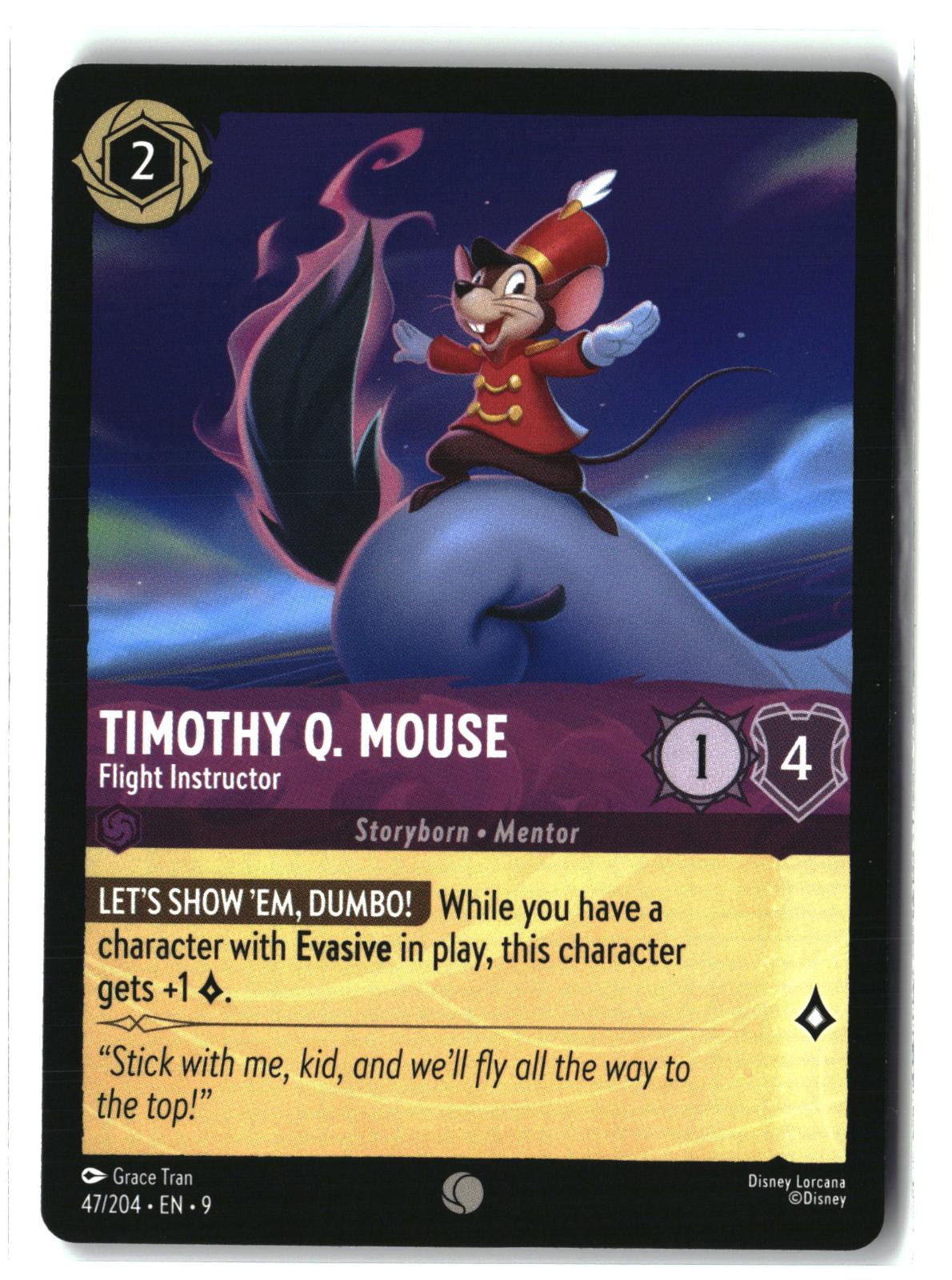 Timothy Q. Mouse - Flight Instructor 47/204 Common Fabled Lorcana Lightly Played