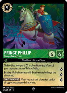 Prince Phillip - Vanquisher of Foes 87/204 Super Rare Ursula's Return Lorcana NM