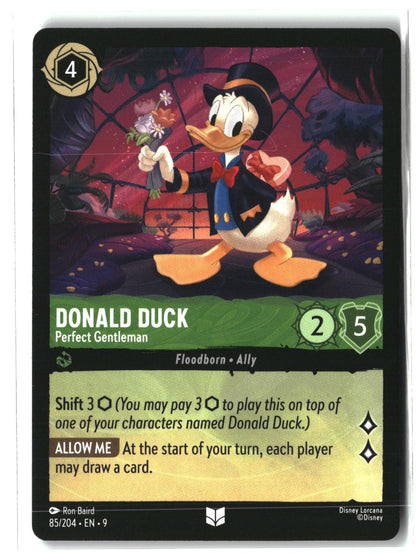 Donald Duck - Perfect Gentleman 85/204 Uncommon Fabled Lorcana Lightly Played