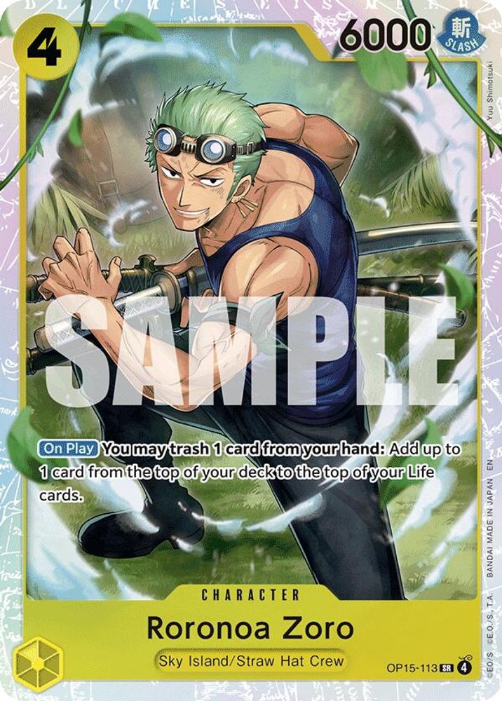 Roronoa Zoro OP15-113 Super Rare Adventure on Kami's Island One Piece Foil NM
