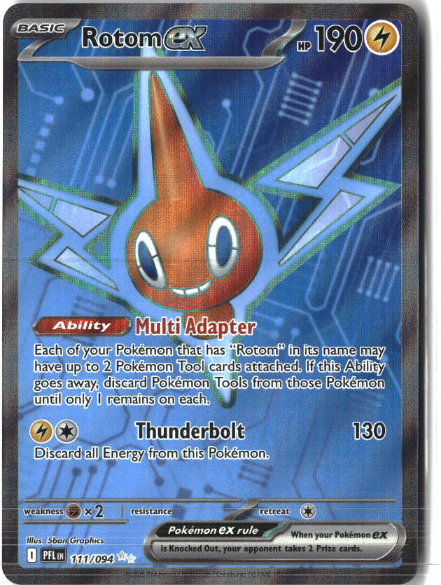 Rotom ex 111/094 Ultra Rare Phantasmal Flames Pokemon Holo Near Mint