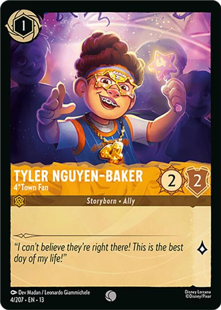 Tyler Nguyen-Baker - 4*Town Fan 4/204 Common Attack of the Vine! Lorcana NM