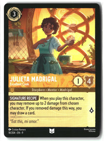 Julieta Madrigal - Excellent Cook 18/204 Uncommon Fabled Lorcana Lightly Played