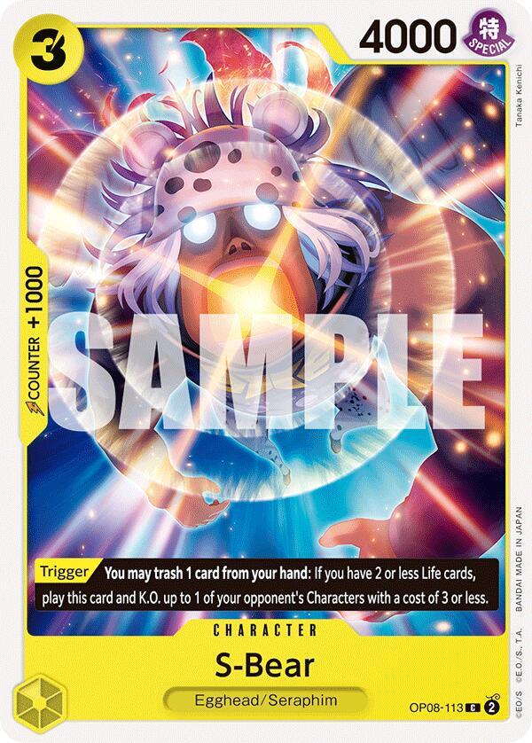 S-Bear OP08-113 Common Two Legends One Piece Near Mint