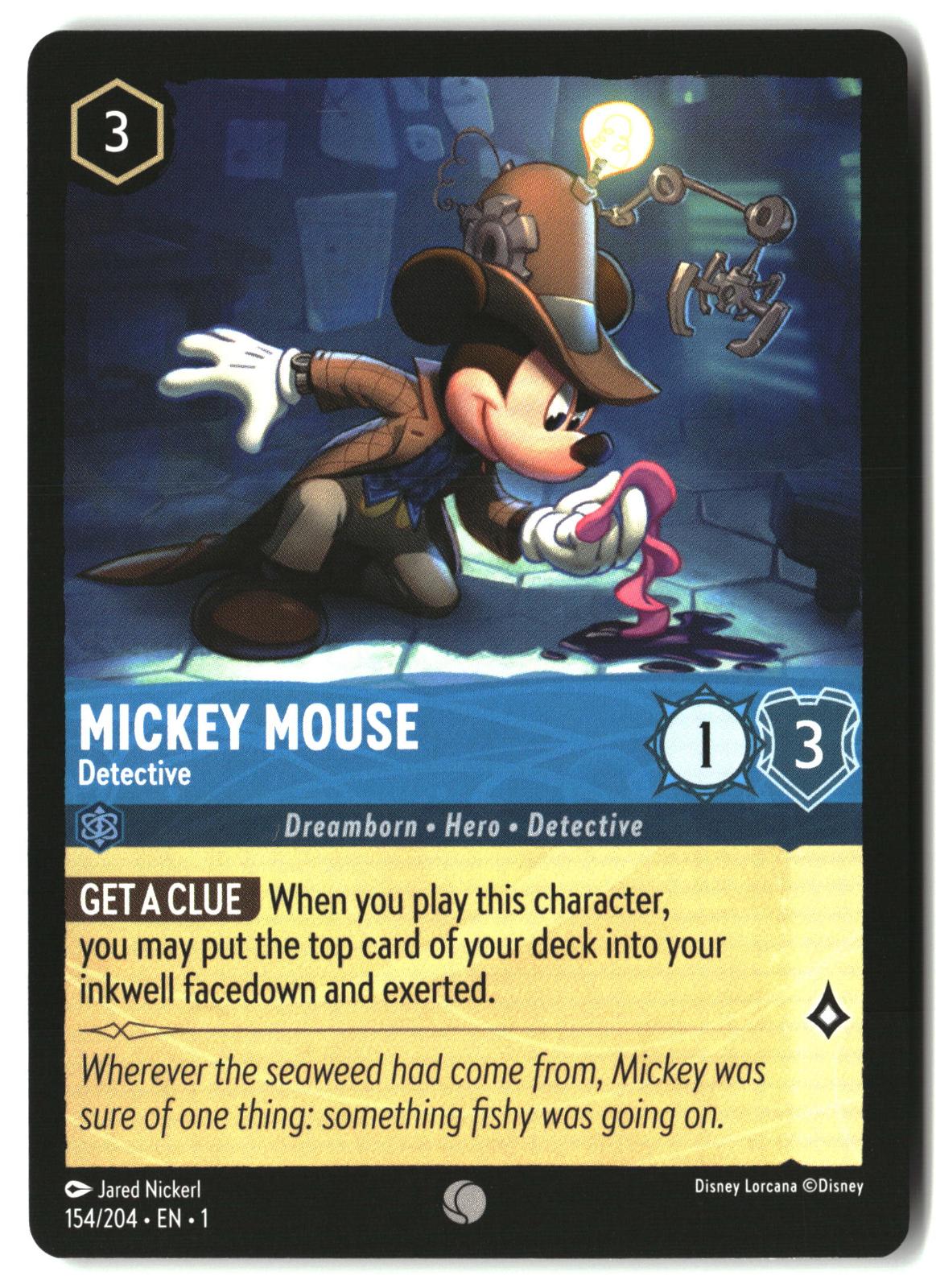 Mickey Mouse - Detective 154/204 Common The First Chapter Lorcana Lightly Played