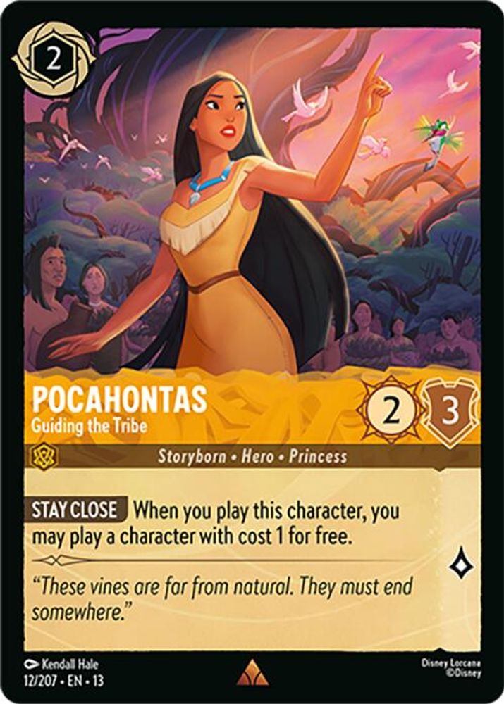 Pocahontas - Guiding the Tribe 12/204 Rare Attack of the Vine! Lorcana Near Mint