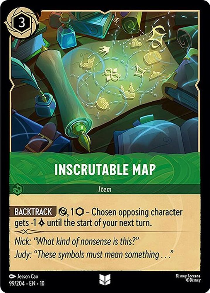 Inscrutable Map 99/204 Uncommon Whispers in the Well Lorcana Near Mint