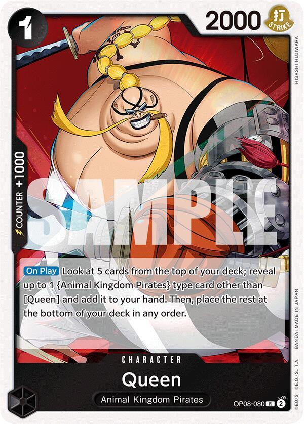 Queen OP08-080 Rare Two Legends One Piece Foil Near Mint