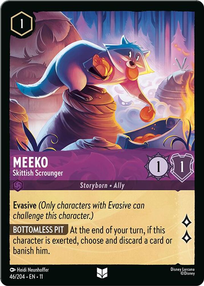 Meeko - Skittish Scrounger 46/204 Uncommon Winterspell Lorcana Near Mint