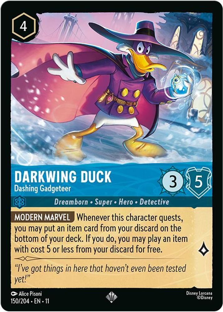 Darkwing Duck - Dashing Gadgeteer 150/204 Super Rare Winterspell Lorcana NM