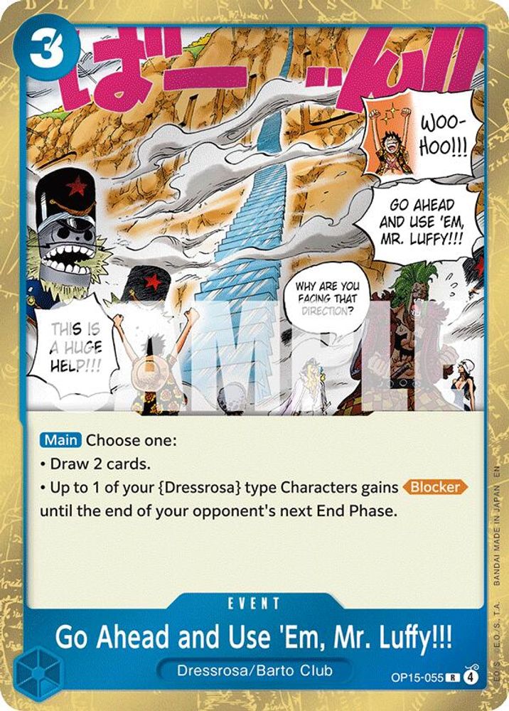 Go Ahead and Use 'Em, Mr. Luffy!!! OP15-055 Adventure on Kami's Island One Piece Foil NM