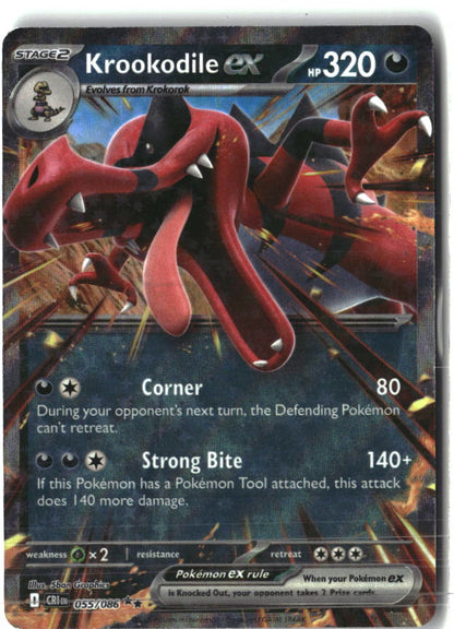 Krookodile ex 055/086 Double Rare Chaos Rising Pokemon Holo Near Mint