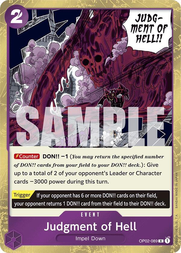 Judgment of Hell (Jolly Roger Foil) OP02-089 Premium Booster -The Best- One Piece NM