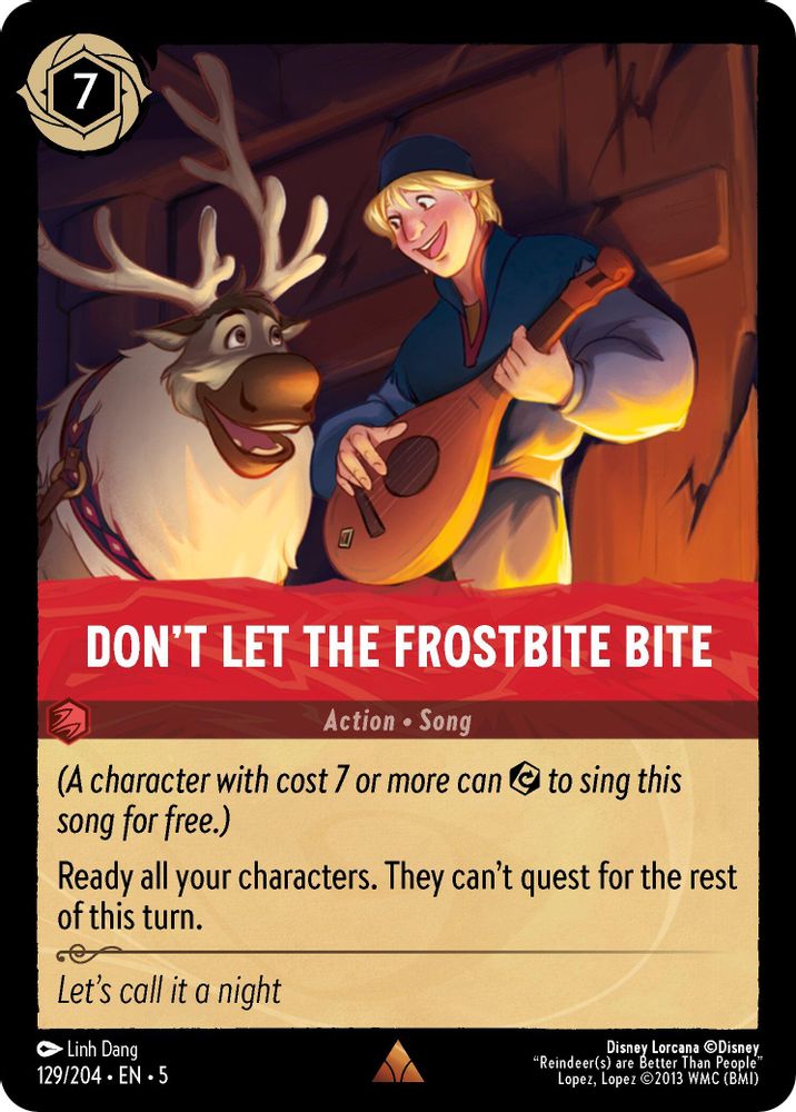 Don't Let the Frostbite Bite 129/204 Rare Shimmering Skies Lorcana Near Mint