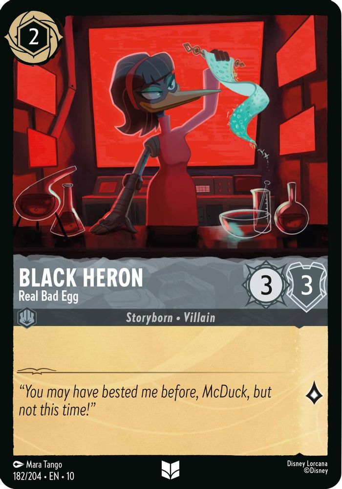 Black Heron - Real Bad Egg 182/204 Uncommon Whispers in the Well Lorcana NM
