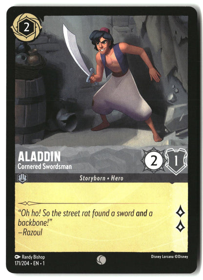 Aladdin - Cornered Swordsman 171/204 Common The First Chapter Lorcana LP