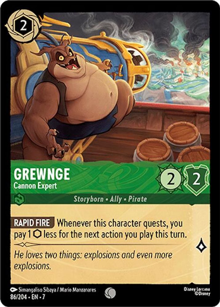 Grewnge - Cannon Expert 86/204 Common Archazia's Island Lorcana Near Mint