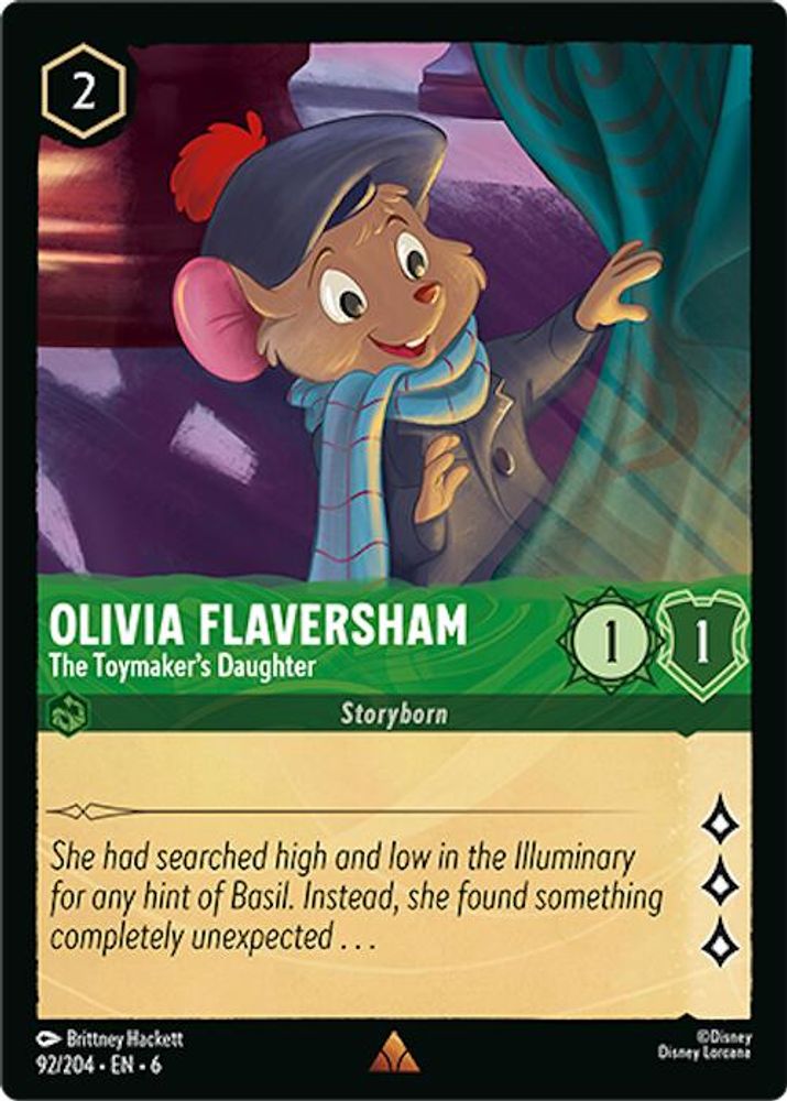 Olivia Flaversham - The Toymaker's Daughter 92/204 Rare Azurite Sea Lorcana NM