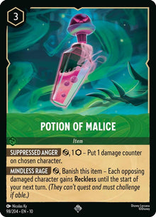 Potion of Malice 98/204 Super Rare Whispers in the Well Lorcana Near Mint