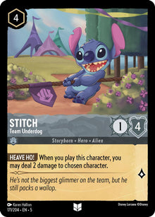 Stitch - Team Underdog 171/204 Uncommon Shimmering Skies Lorcana Near Mint
