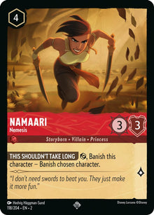Namaari - Nemesis 118/204 Super Rare Rise of the Floodborn Lorcana Near Mint