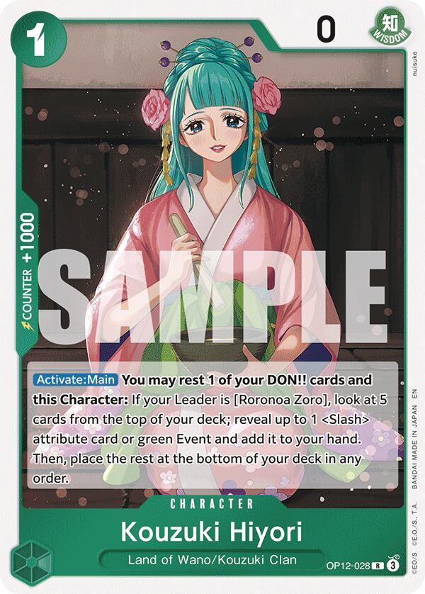 Kouzuki Hiyori OP12-028 Rare Legacy of the Master One Piece Foil Near Mint