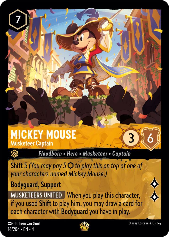 Mickey Mouse - Musketeer Captain 16/204 Legendary Ursula's Return Lorcana NM