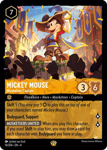 Mickey Mouse - Musketeer Captain 16/204 Legendary Ursula's Return Lorcana NM