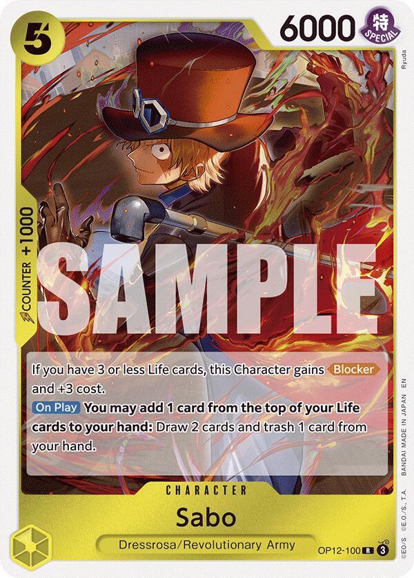 Sabo OP12-100 Rare Legacy of the Master One Piece Foil Near Mint