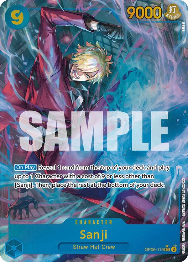Sanji (Alternate Art) OP06-119 Wings of the Captain One Piece Foil NM